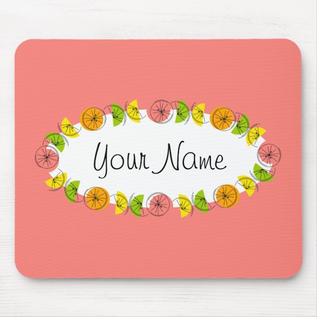 Citrus Pink Oval mouse pad (Front)