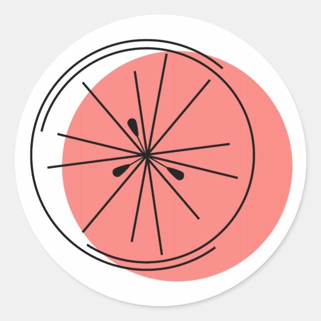 Citrus Pink round Classic Round Sticker (Front)