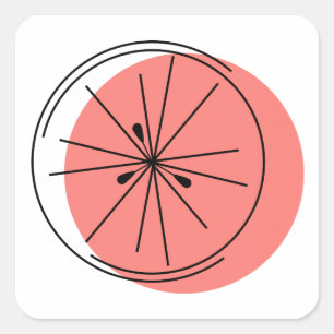 Citrus Pink square Sticker