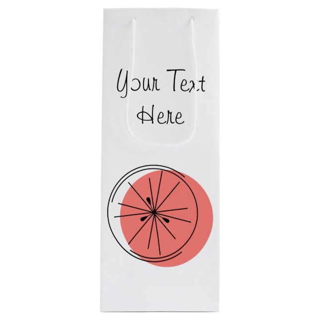 Citrus Pink Text gift bag wine (Front)