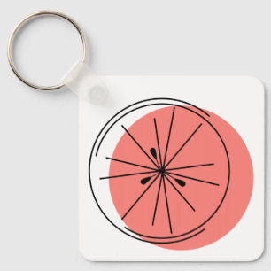 Citrus Pink Text keychain aluminium square