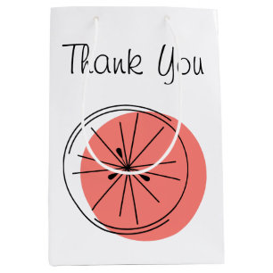 Citrus Pink Thank You gift bag medium