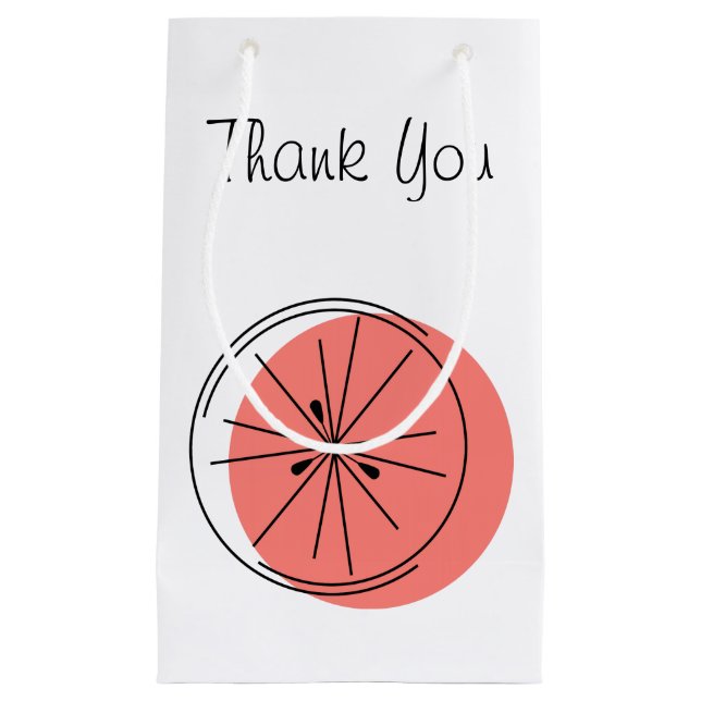 Citrus Pink Thank You gift bag small (Front)
