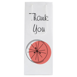 Citrus Pink Thank You gift bag wine