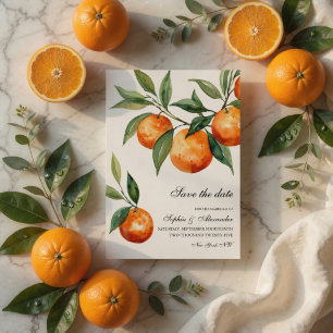 Citrus Save the Date Card   Mediterranean Orange 