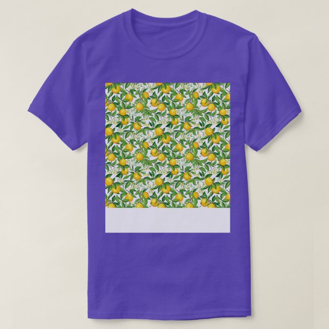 Citrus Seamless Pattern Lemon Lime Orange Mandarin T-Shirt (Design Front)