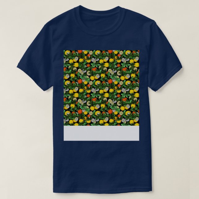 Citrus Seamless Pattern Lemon Lime Orange Mandarin T-Shirt (Design Front)
