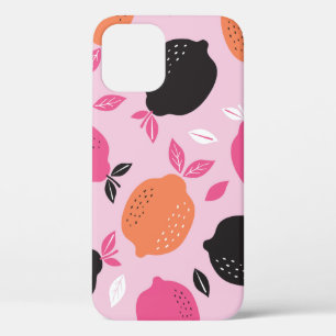 Citrus seamless pattern textile. illustration back iPhone 12 case