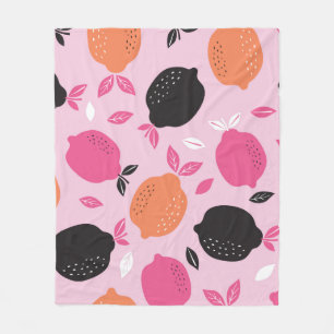 Citrus seamless pattern textile. illustration back fleece blanket