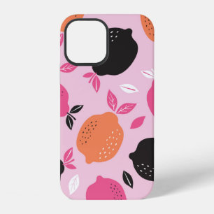 Citrus seamless pattern textile. illustration back iPhone 12 case