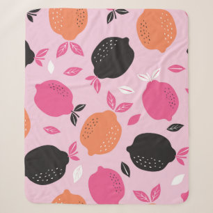 Citrus seamless pattern textile. illustration back sherpa blanket