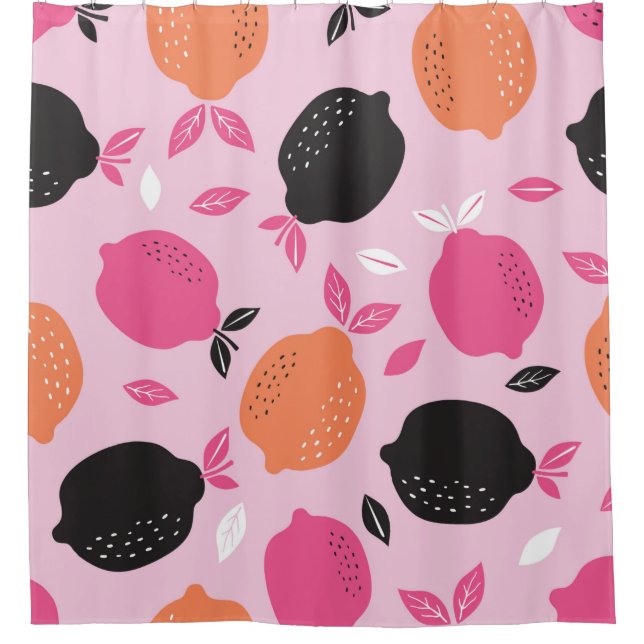 Citrus seamless pattern textile. illustration back shower curtain (Front)