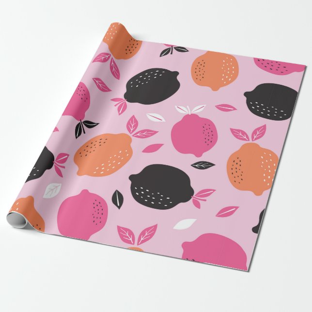 Citrus seamless pattern textile. illustration back wrapping paper (Unrolled)