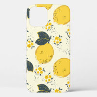 Citrus seamless pattern with colourful yellow lemo