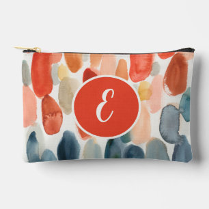 Citrus Season - Coral and Blue Stones Accessory Pouch