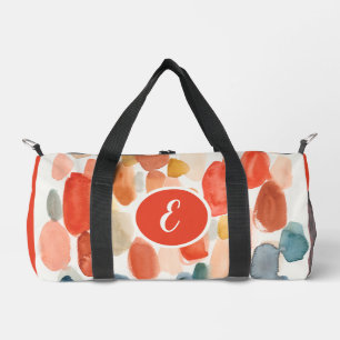 Citrus Season - Coral and Blue Stones Duffle Bag