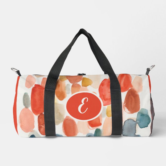Citrus Season - Coral and Blue Stones Duffle Bag (Front)