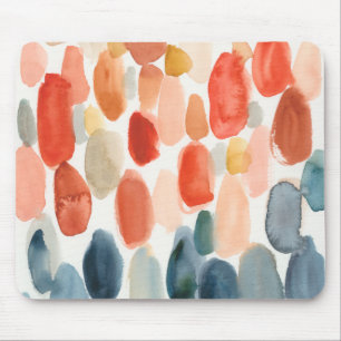 Citrus Season - Coral and Blue Stones Mouse Pad