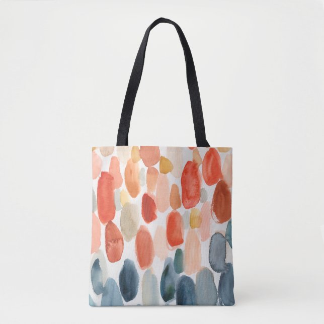 Citrus Season - Coral and Blue Stones Tote Bag (Front)