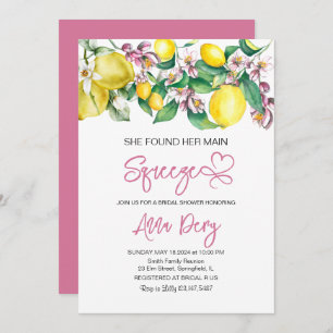 Citrus She Found Her Main Squeeze Bridal Shower Invitation