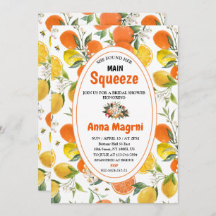 Citrus She Found Her Main Squeeze Bridal Shower  Invitation