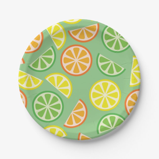 Citrus Slice Birthday Party Paper Plate (Front)