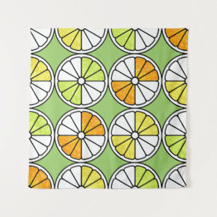 Citrus Slice Fruit, Summer Seamless. Tapestry
