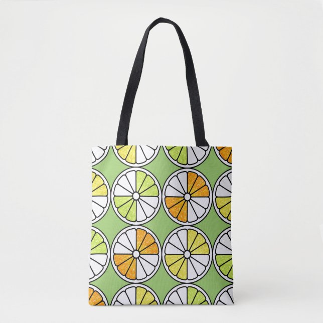 Citrus Slice Fruit, Summer Seamless. Tote Bag (Front)
