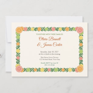 Citrus Slice Garland Summer Wedding Invitation