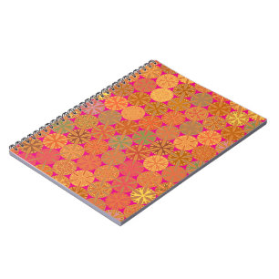 Citrus Slices Abstract on Hot Pink Spiral Notebook