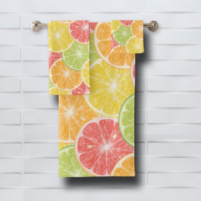 Citrus Slices  Bath Towel Set (Citrus Slices Bath Towel Set, buy as a set or by the piece.)
