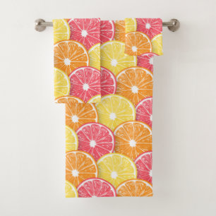 Citrus slices bath towel set