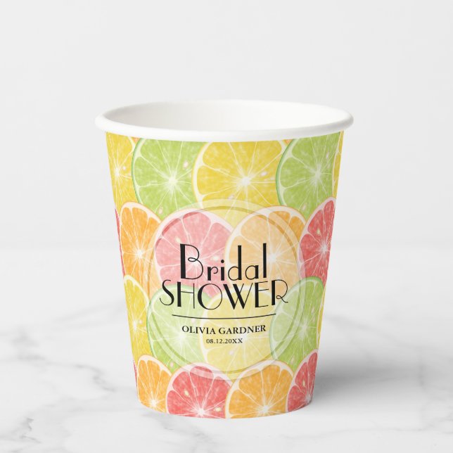 Citrus Slices Bridal Shower Paper Cups (Front)