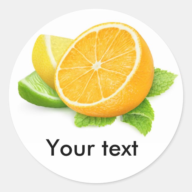 Citrus slices classic round sticker (Front)