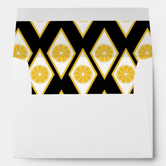 Citrus Slices in Modern Diamond Pattern Envelopes (Back (Bottom))