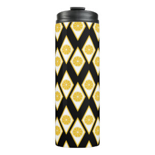 Citrus Slices in Modern Diamond Pattern Thermal Tumbler