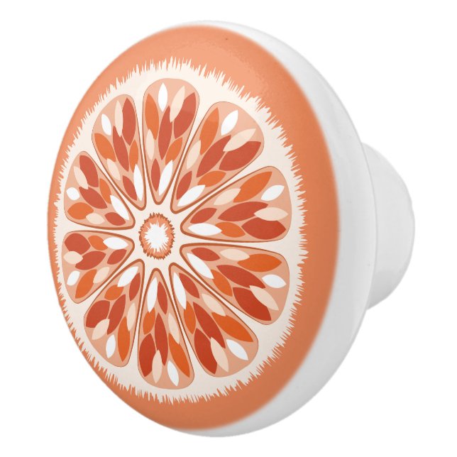 Citrus Slices Orange Ceramic Knob (Right)