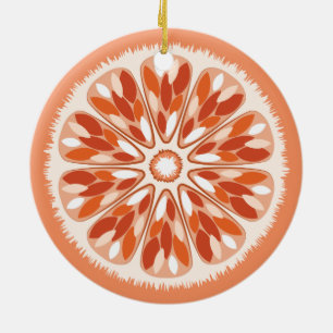 Citrus Slices Orange Ceramic Tree Decoration