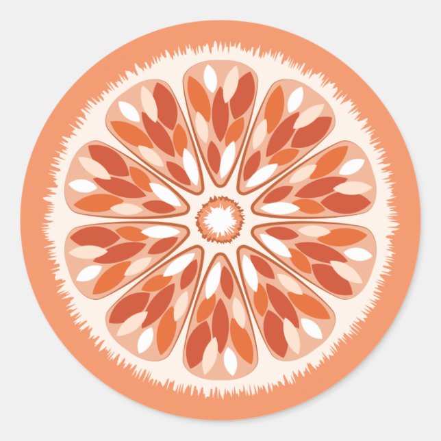 Citrus Slices Orange Classic Round Sticker (Front)