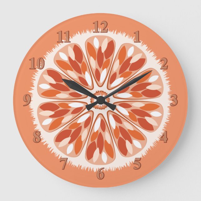 Citrus Slices Orange Large Clock (Front)