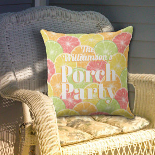 Citrus Slices Porch Party Cushion