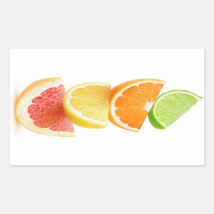 Citrus slices pyramid rectangular sticker