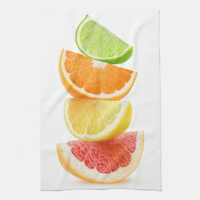 Citrus slices pyramid tea towel (Vertical)
