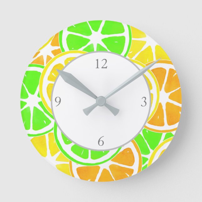 Citrus Slices Round Clock (Front)