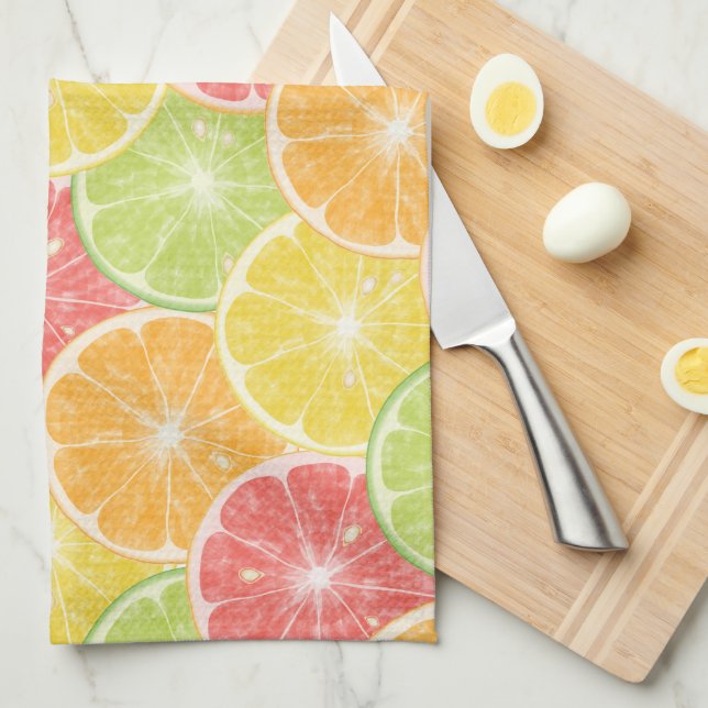 Citrus Slices Tea Towel (Quarter Fold)