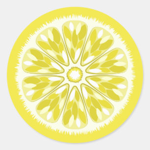 Citrus Slices Yellow Lemon Classic Round Sticker