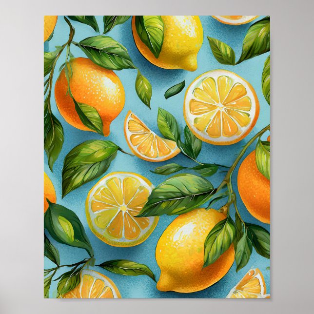 Citrus Smiles Lemon Art Print (Front)