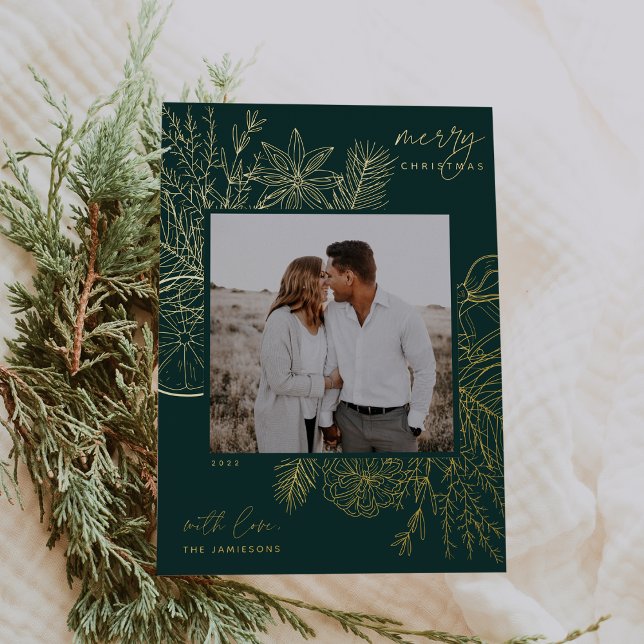 Citrus & Spice | Christmas Photo Gold Foil Holiday Card (Creator Uploaded)