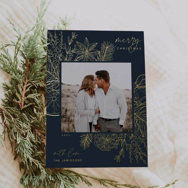 Citrus & Spice | Christmas Photo Gold Foil Holiday Card (Creator Uploaded)