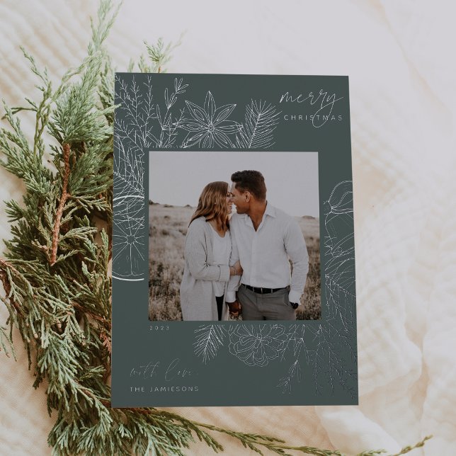 Citrus & Spice | Christmas Photo Silver Foil Holiday Card (Creator Uploaded)